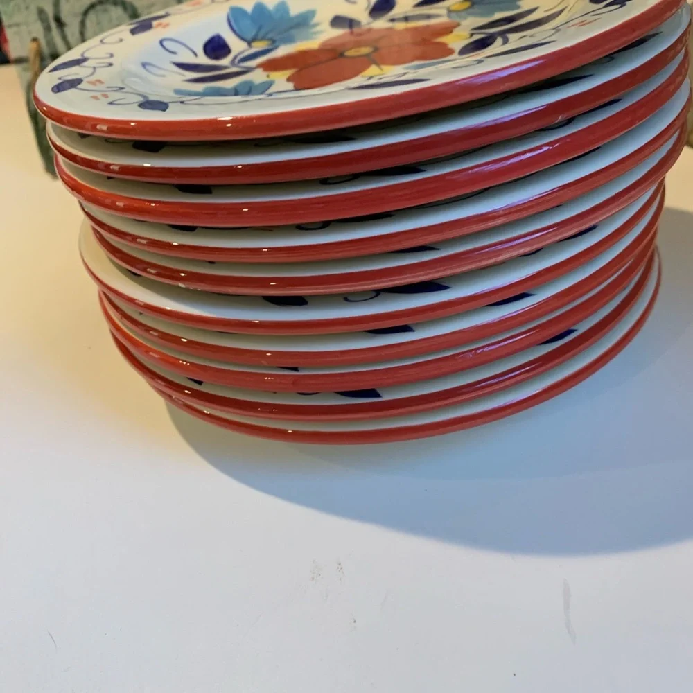 Pier 1 Mediterranean Print Clay Dessert Plate